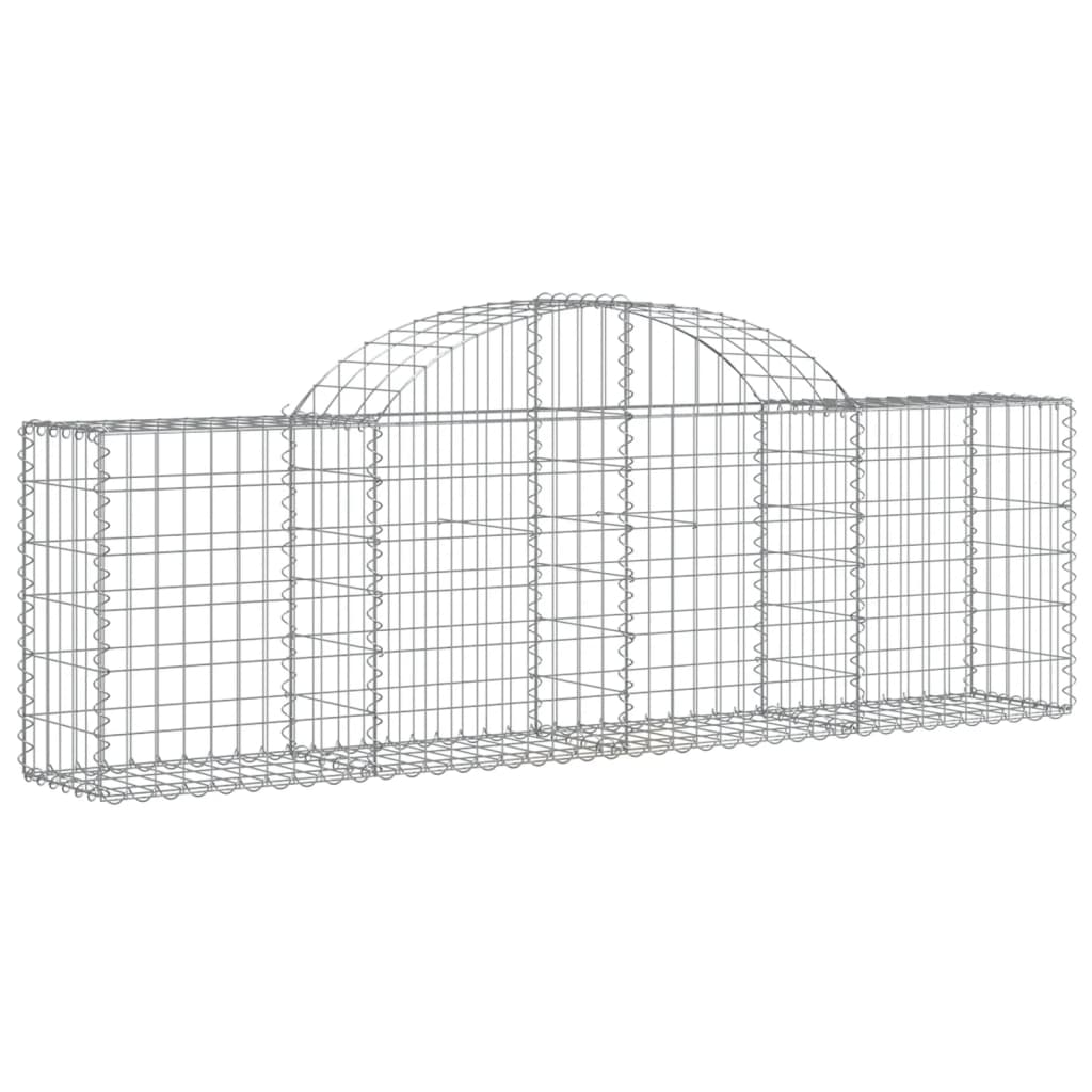 Gabionkurver buede 14 stk 200x30x60/80 cm galvanisert jern