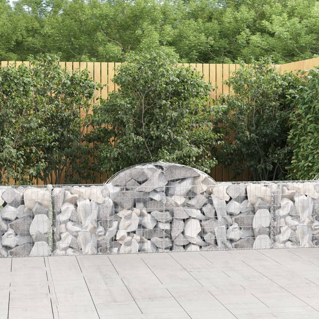 Gabionkurver buede 18 stk 200x30x60/80 cm galvanisert jern
