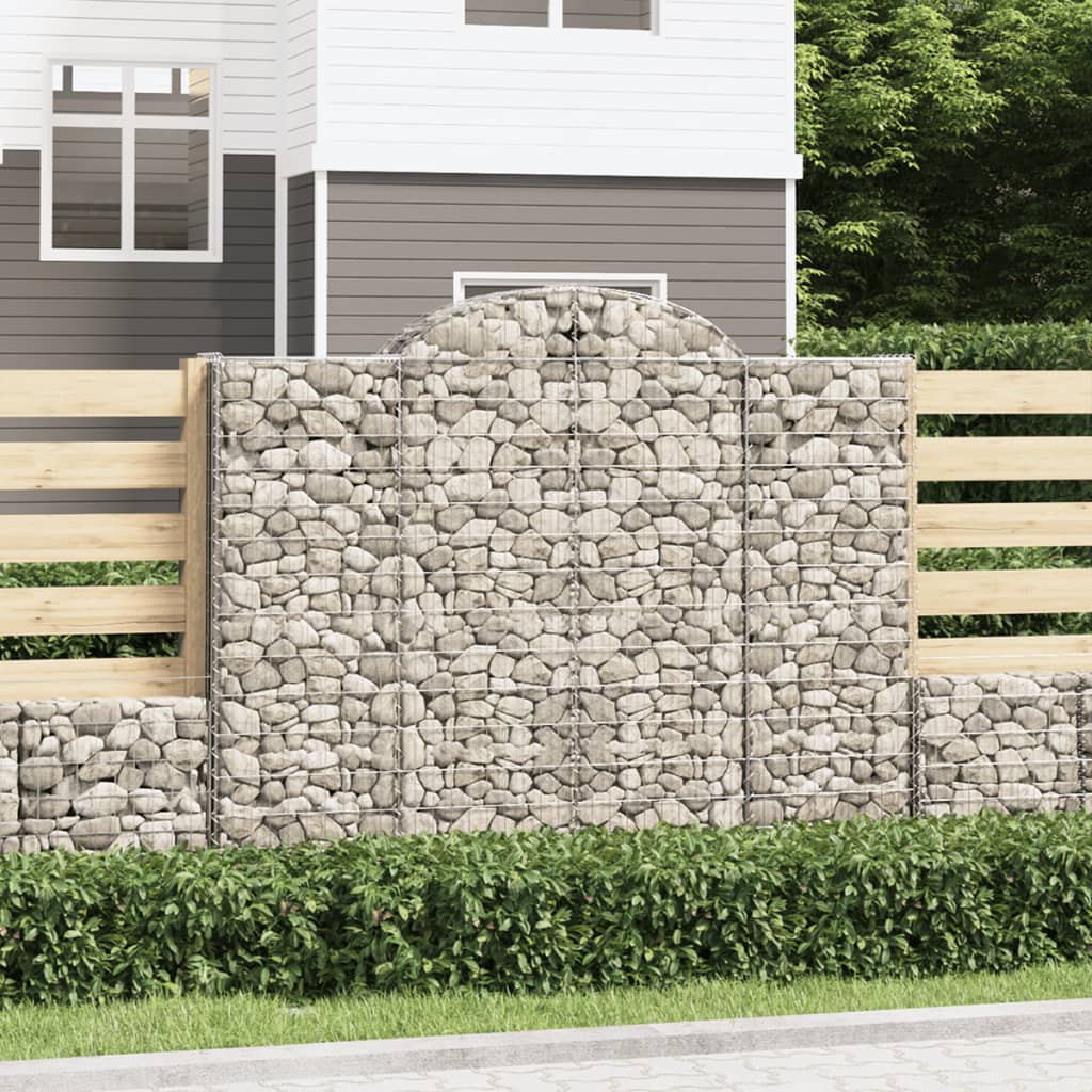 Gabionkurver buede 2 stk 200x30x160/180 cm galvanisert jern vidaXL