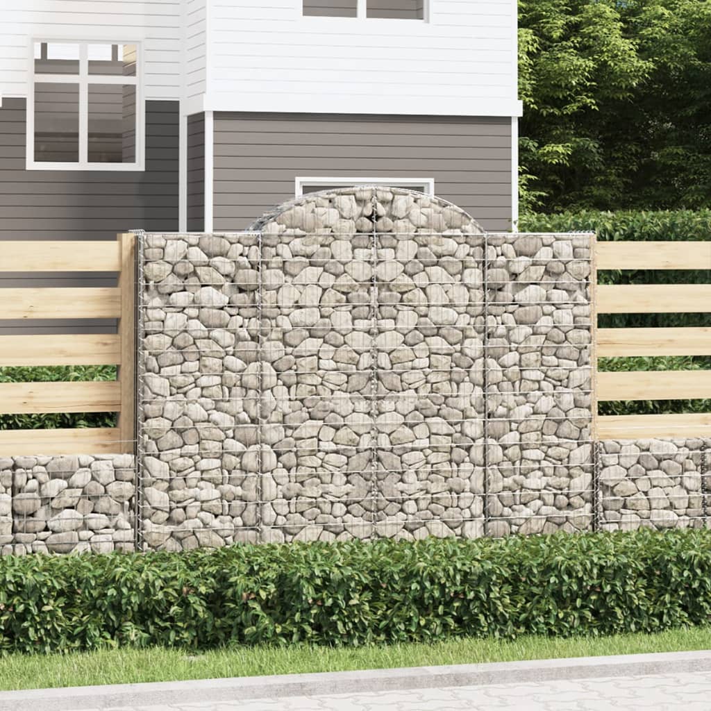 Gabionkurver buede 3 stk 200x30x160/180 cm galvanisert jern vidaXL