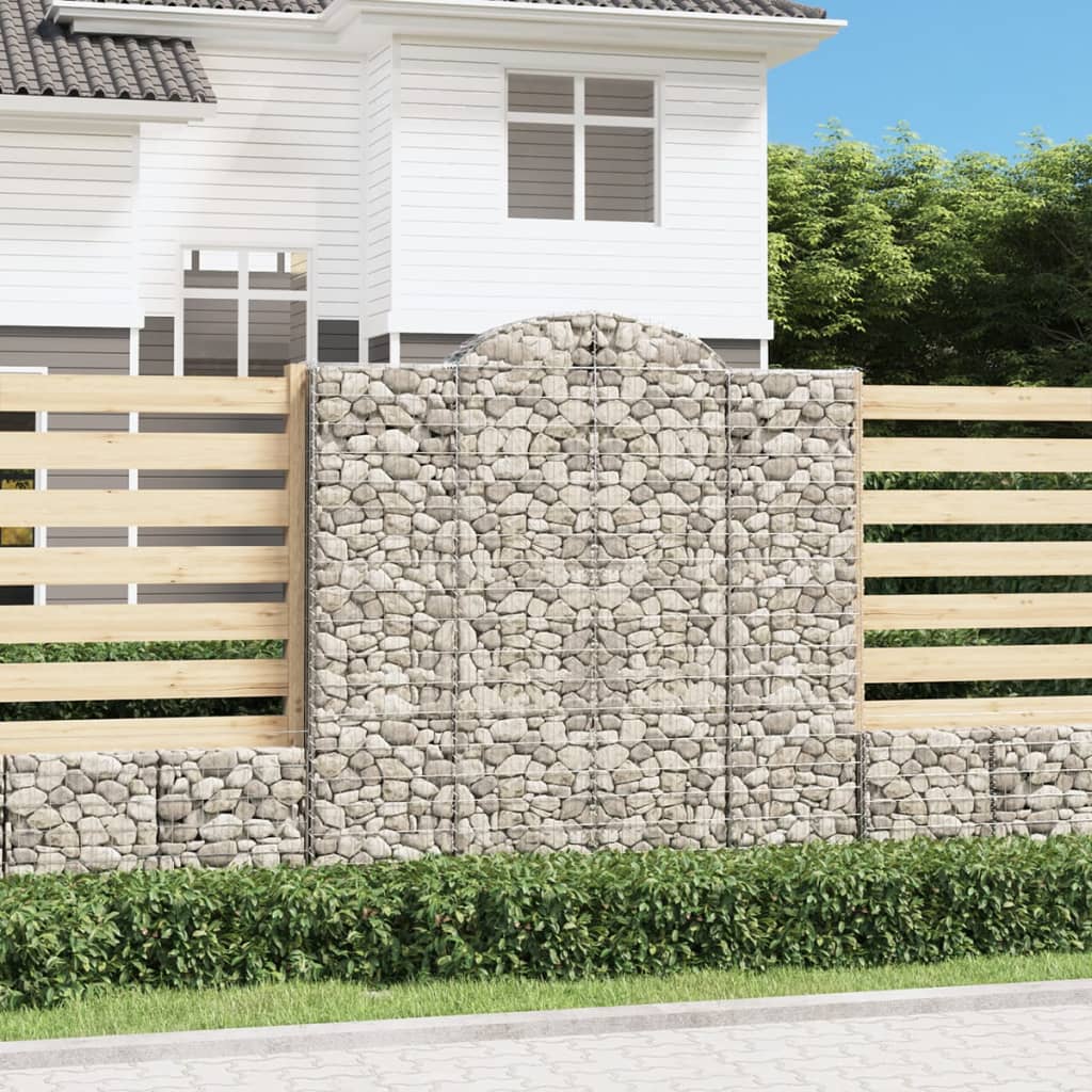 Gabionkurver buede 6 stk 200x30x200/220 cm galvanisert jern