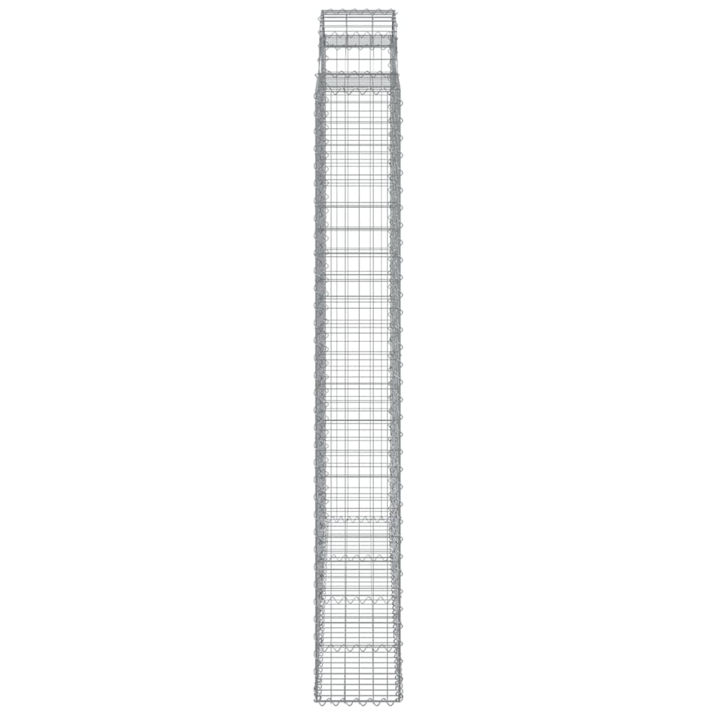 Gabionkurver buede 4 stk 200x30x220/240 cm galvanisert jern