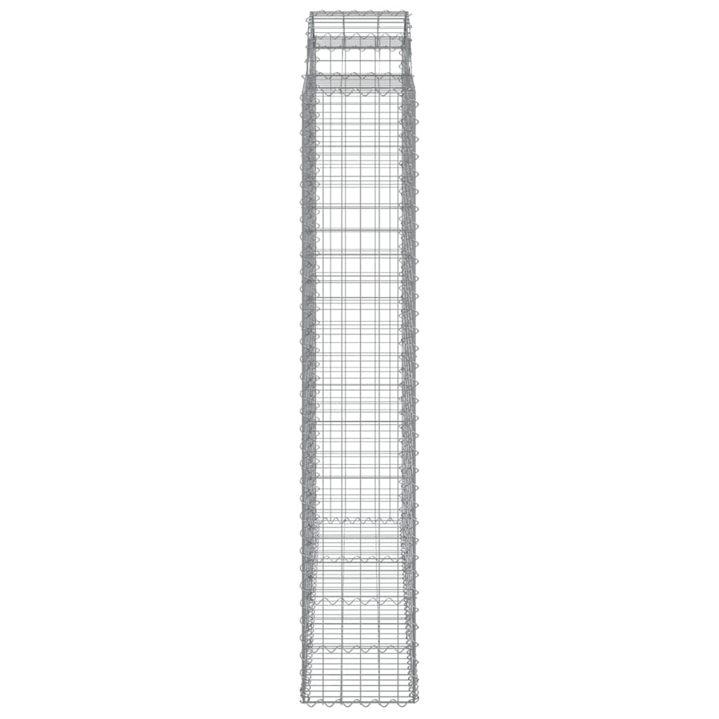 Gabionkurver buede 9 stk 200x50x220/240 cm galvanisert jern