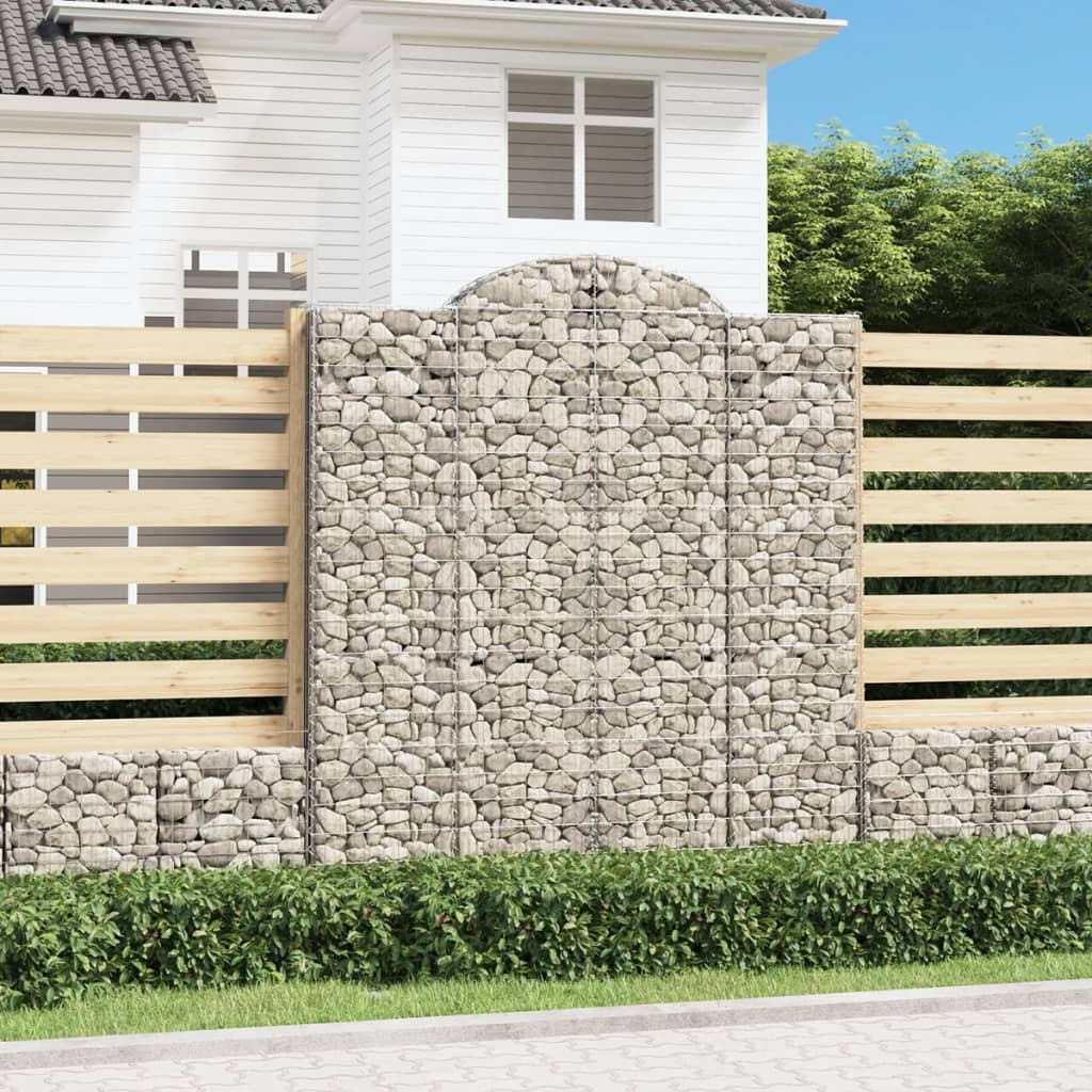 Gabionkurver buede 10 stk 200x50x220/240 cm galvanisert jern
