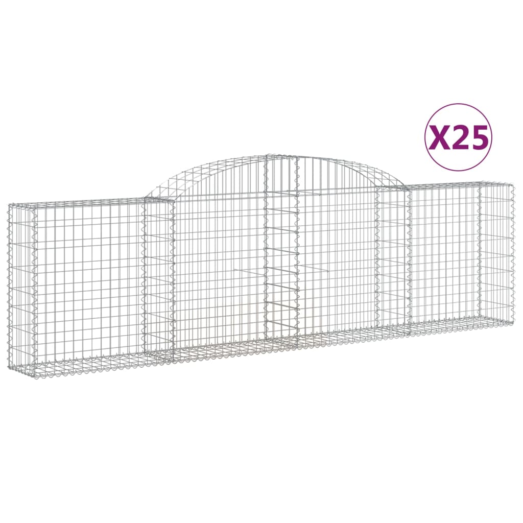 Gabionkurver buede 25 stk 300x30x80/100 cm galvanisert jern