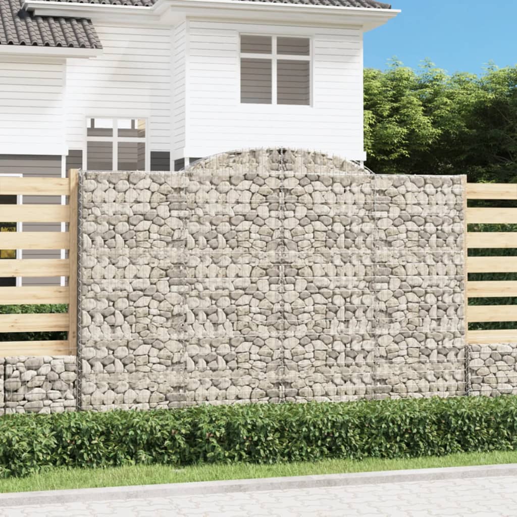 Gabionkurver buede 3 stk 300x30x200/220 cm galvanisert jern