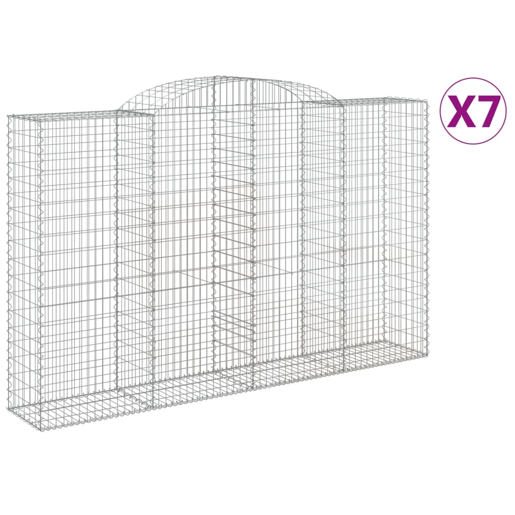 Gabionkurver buede 7 stk 300x50x180/200 cm galvanisert jern
