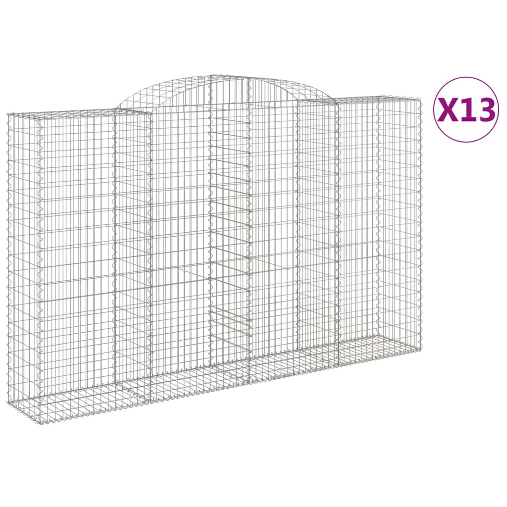 Gabionkurver buede 13 stk 300x50x180/200 cm galvanisert jern