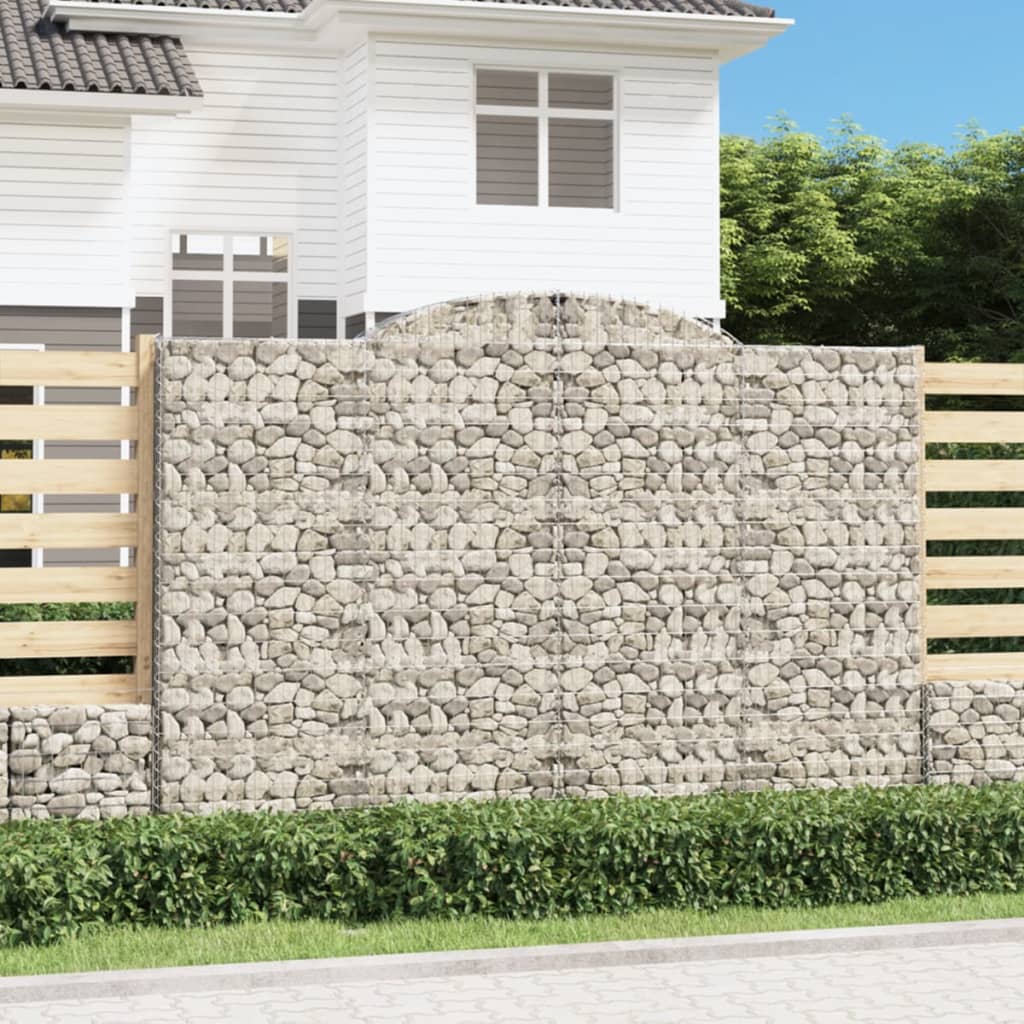 Gabionkurver buede 10 stk 300x50x200/220 cm galvanisert jern vidaXL