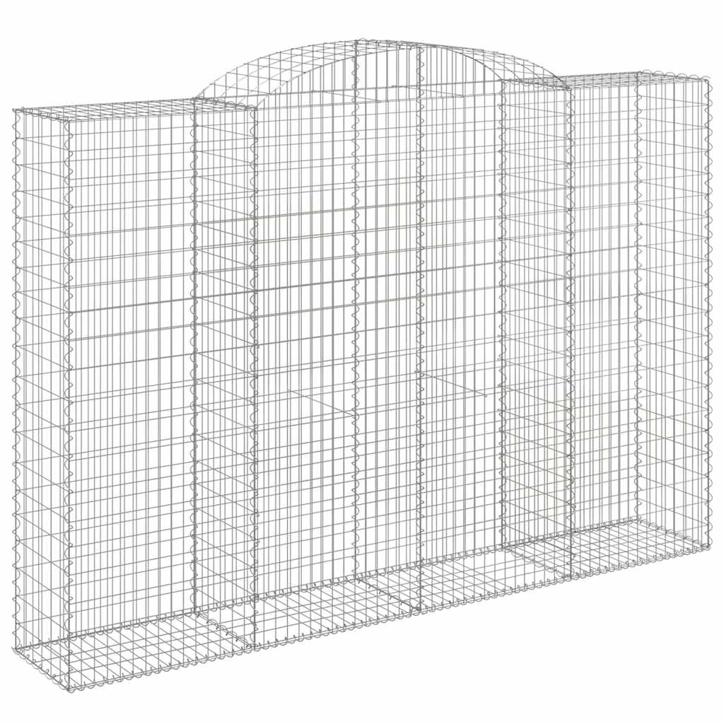 Gabionkurver buede 12 stk 300x50x200/220 cm galvanisert jern vidaXL