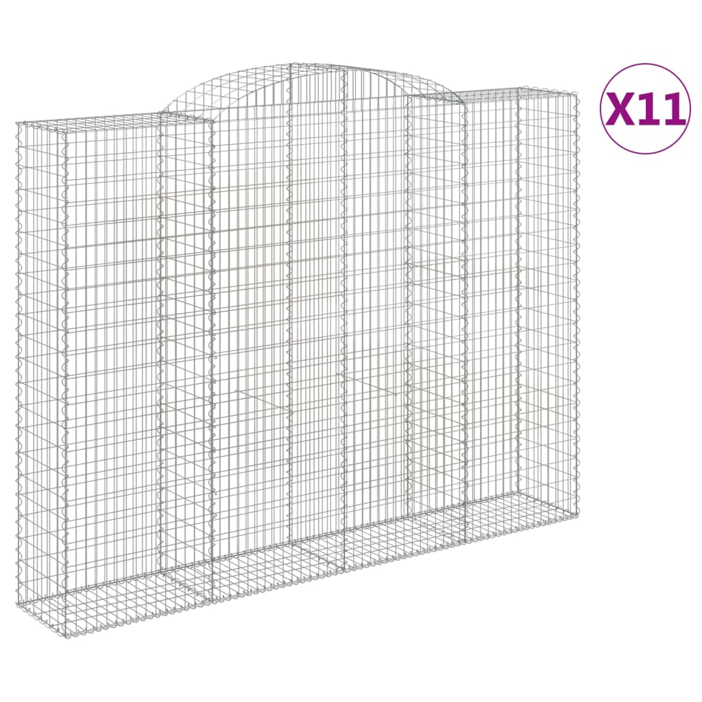 Gabionkurver buede 11 stk 300x50x220/240 cm galvanisert jern