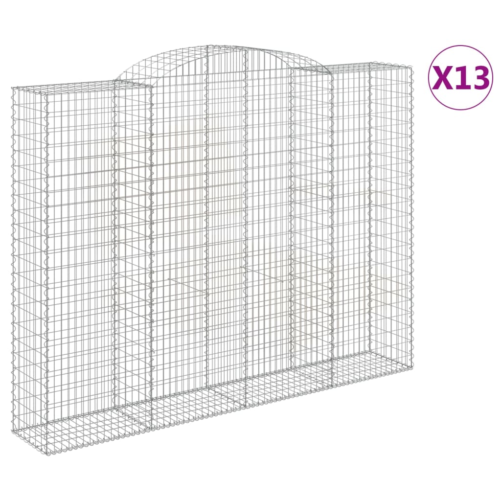 Gabionkurver buede 13 stk 300x50x220/240 cm galvanisert jern