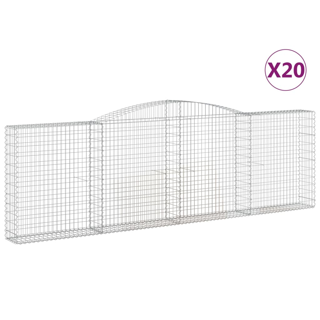 Gabionkurver buede 20 stk 400x30x120/140 cm galvanisert jern