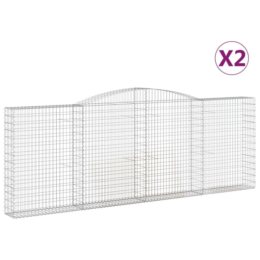 Gabionkurver buede 2 stk 400x30x140/160 cm galvanisert jern