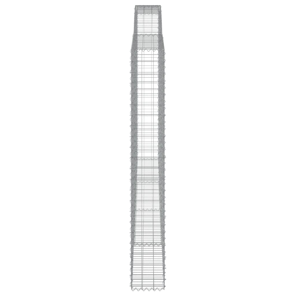 Gabionkurver buede 7 stk 400x30x220/240 cm galvanisert jern