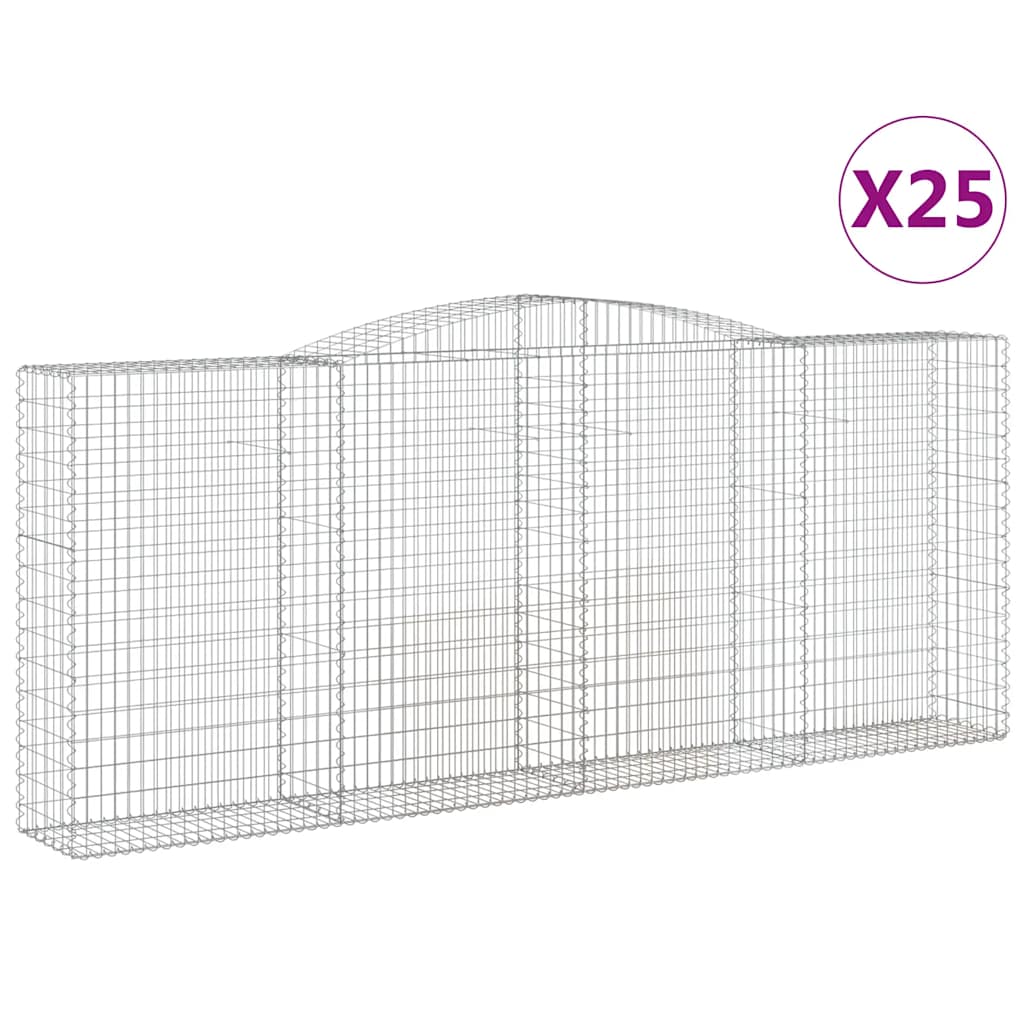 Gabionkurver buede 25 stk 400x50x160/180 cm galvanisert jern