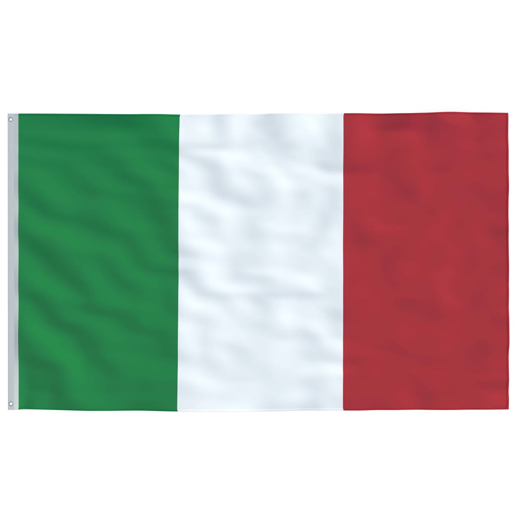 Italiensk flagg og stang 6,08 m aluminium