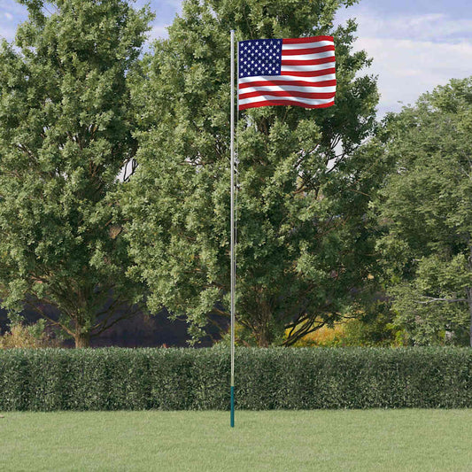 Amerikansk flagg og stang 6,08 m aluminium