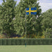 Svensk flagg og stang 5,5 m aluminium