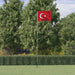 Tyrkisk flagg og stang 5,5 m aluminium