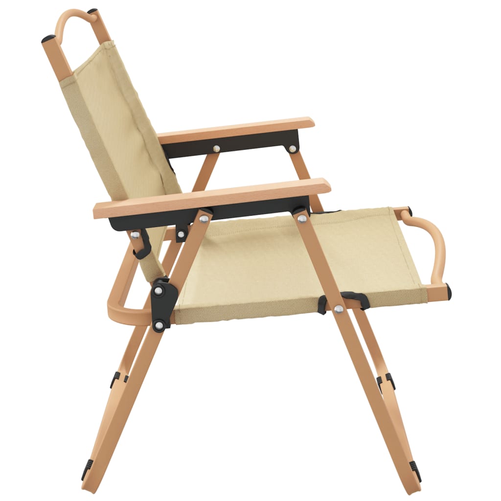 Campingstoler 2 stk beige 54x43x59 cm oxfordstoff