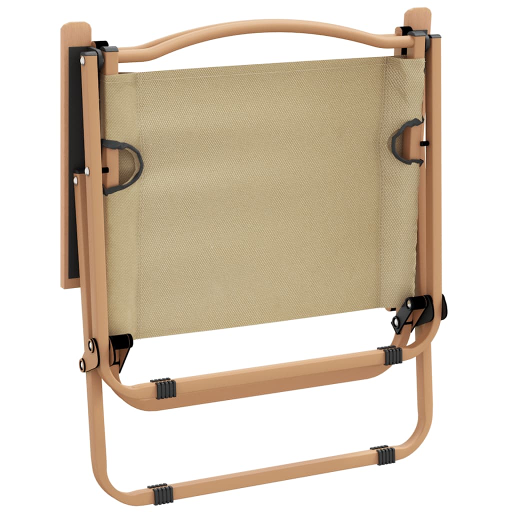 Campingstoler 2 stk beige 54x43x59 cm oxfordstoff