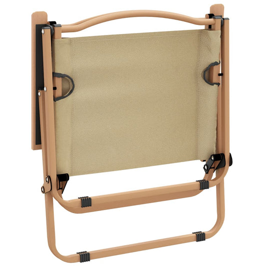 Campingstoler 2 stk beige 54x43x59 cm oxfordstoff