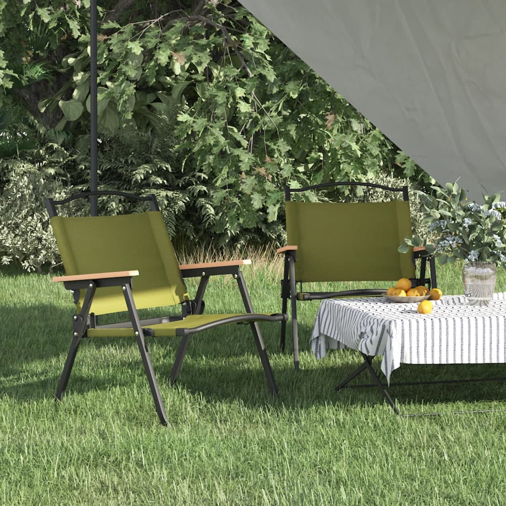 Campingstoler 2 stk grønn 54x43x59 cm oxfordstoff vidaXL