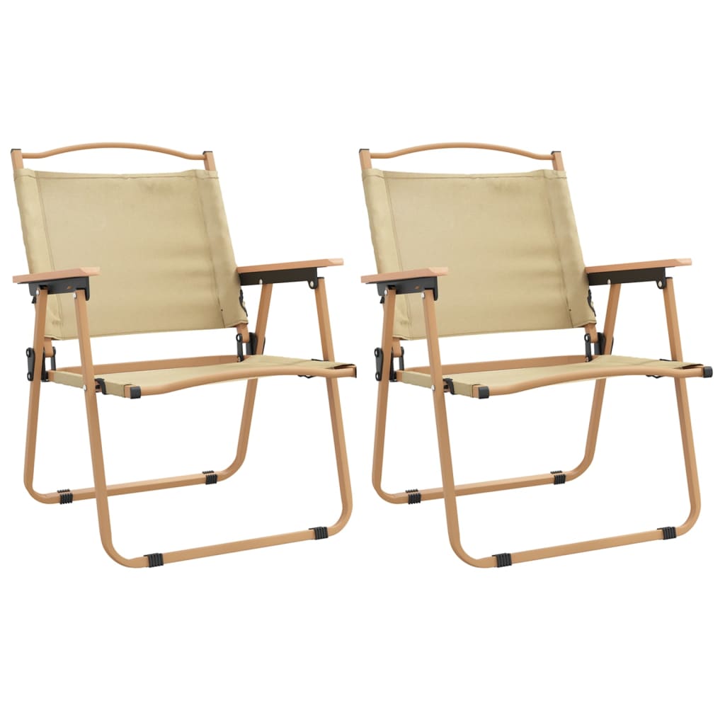 Campingstoler 2 stk beige 54x55x78 cm oxfordstoff vidaXL
