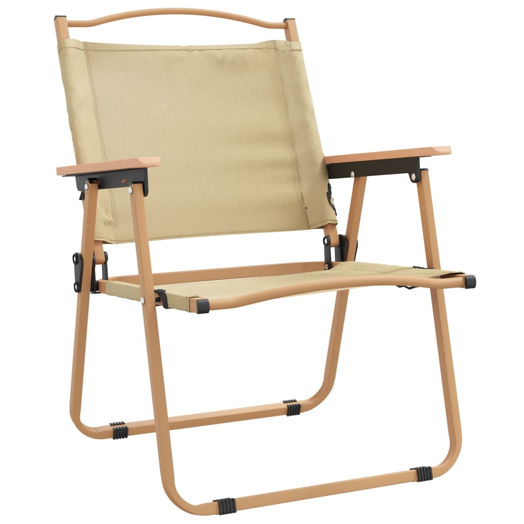 Campingstoler 2 stk beige 54x55x78 cm oxfordstoff vidaXL