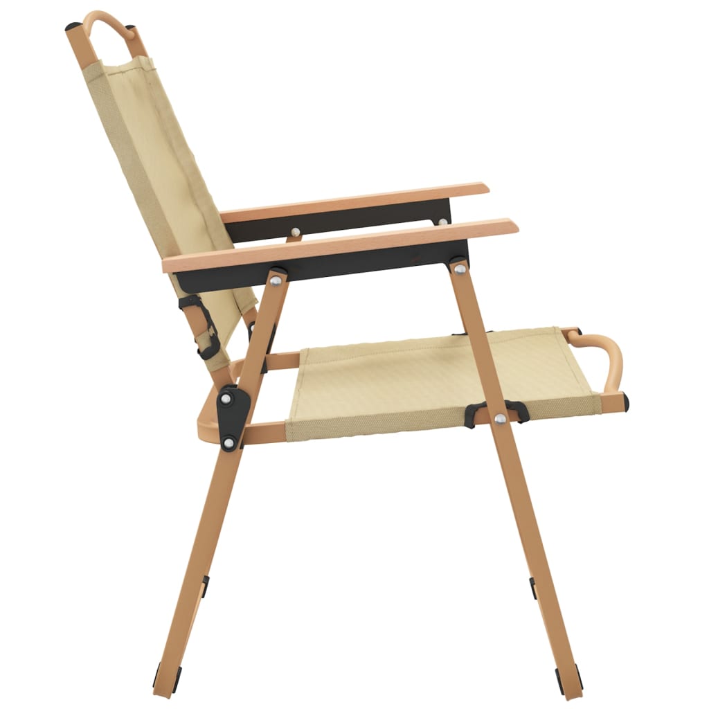 Campingstoler 2 stk beige 54x55x78 cm oxfordstoff vidaXL