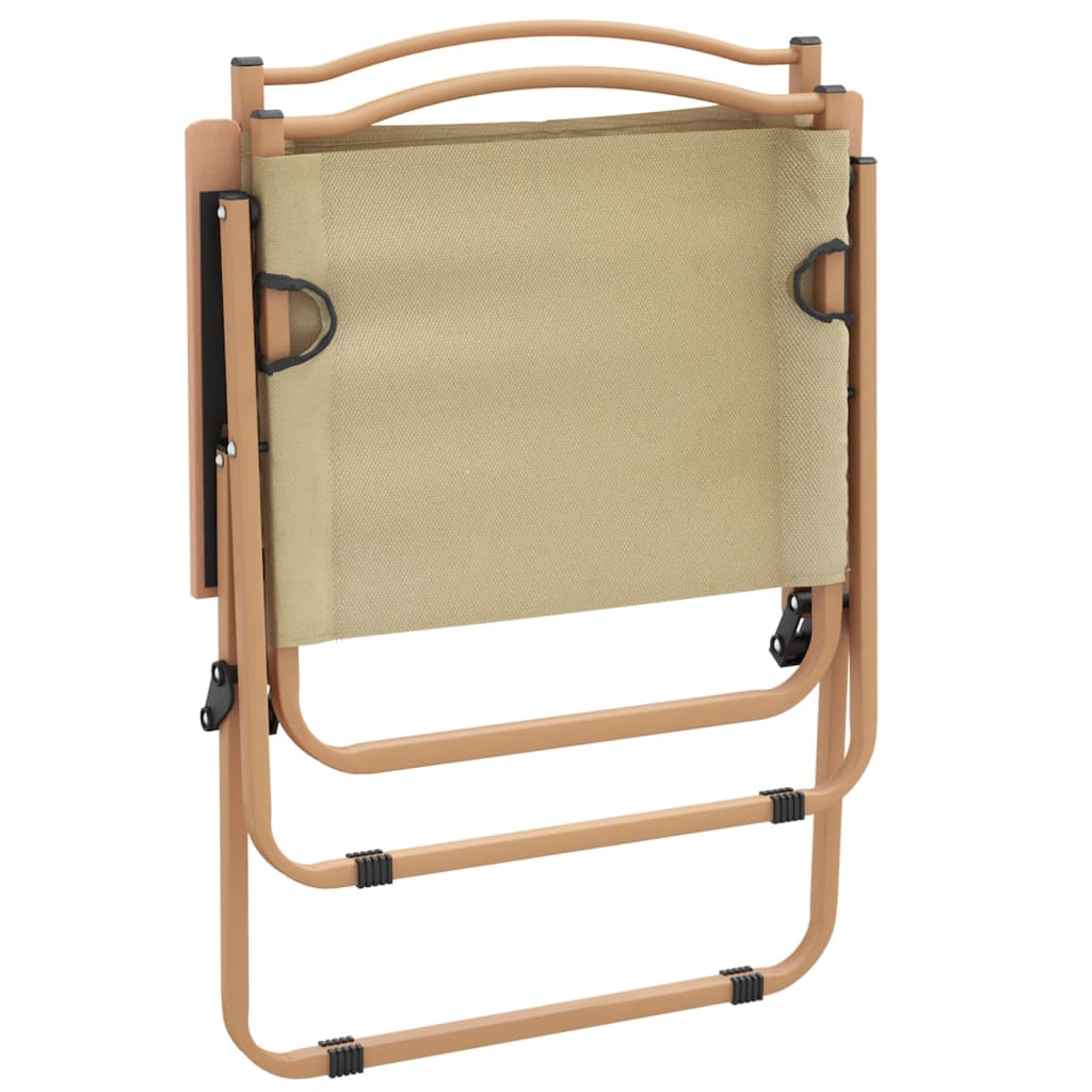 Campingstoler 2 stk beige 54x55x78 cm oxfordstoff vidaXL