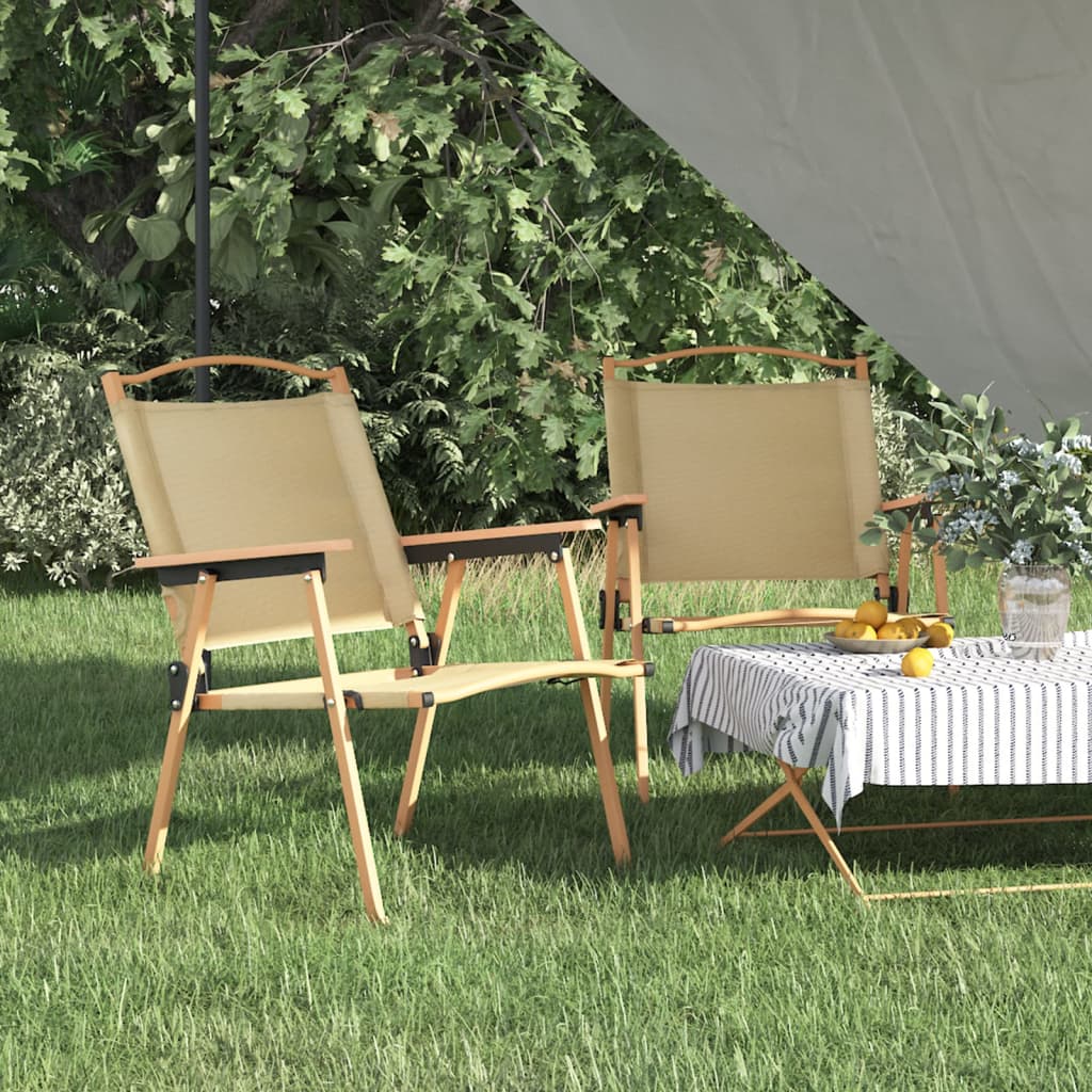 Campingstoler 2 stk beige 54x55x78 cm oxfordstoff vidaXL