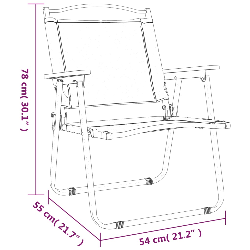 Campingstoler 2 stk grønn 54x55x78 cm oxfordstoff vidaXL
