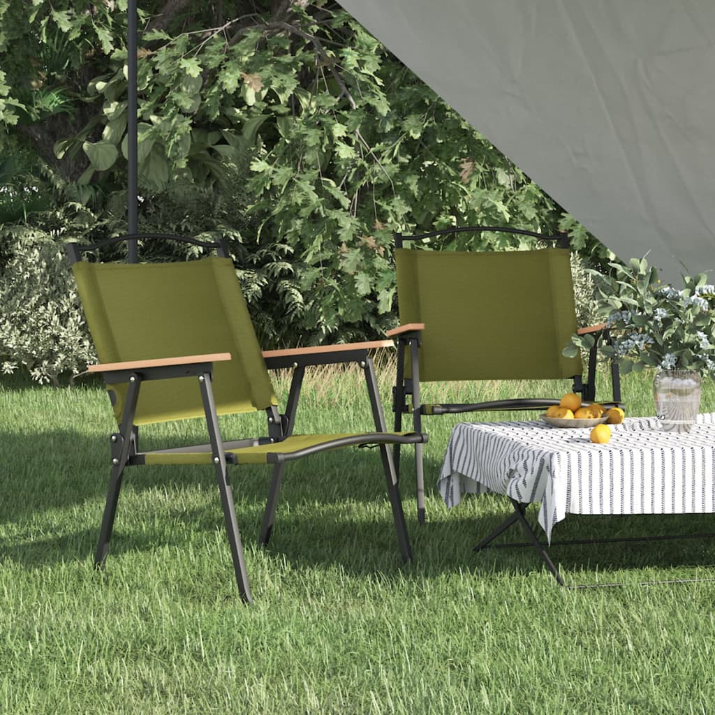 Campingstoler 2 stk grønn 54x55x78 cm oxfordstoff vidaXL