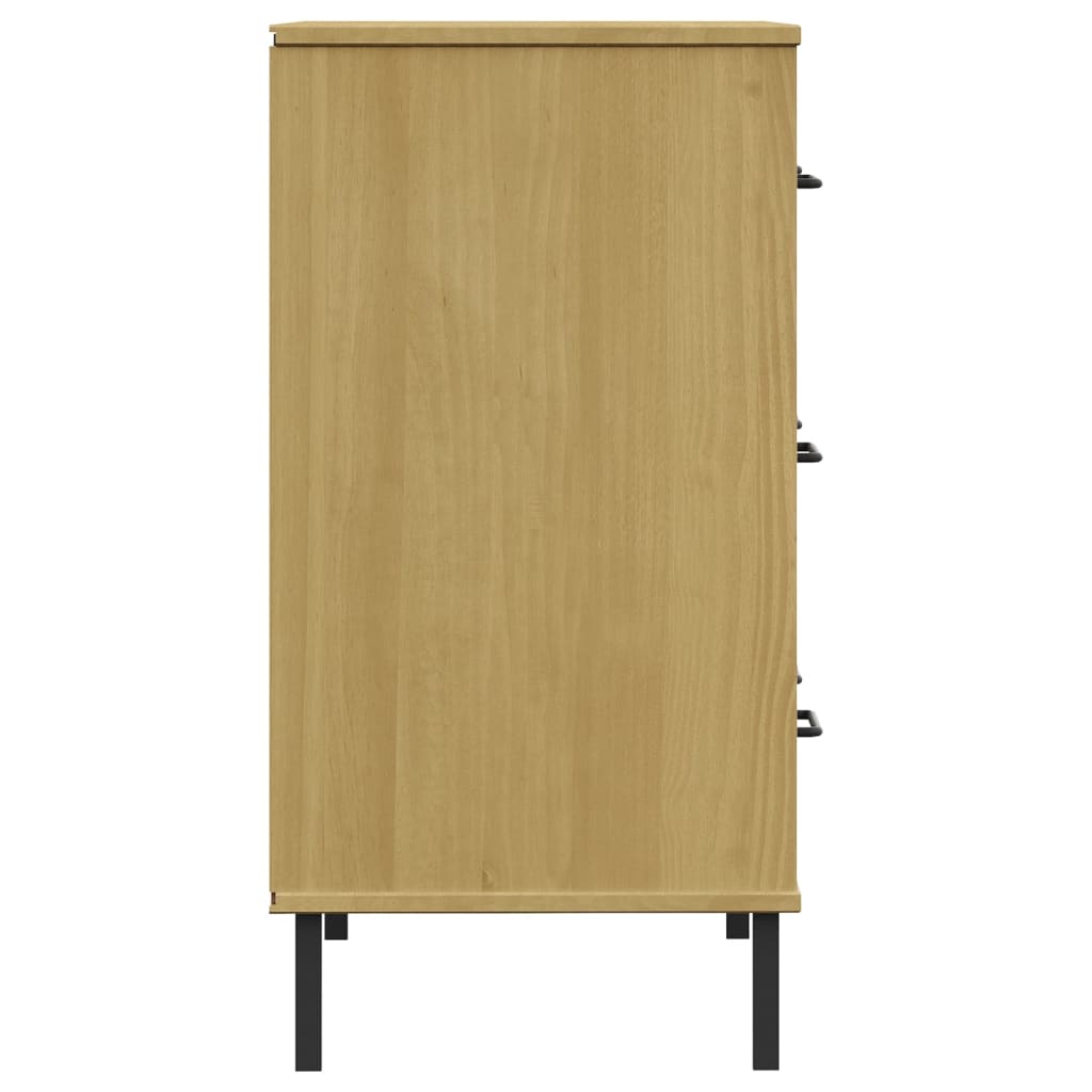 Skjenk med 3 skuffer brun 77x40x79,5 cm heltre OSLO