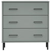Skjenk med 3 skuffer grå 77x40x79,5 cm heltre OSLO
