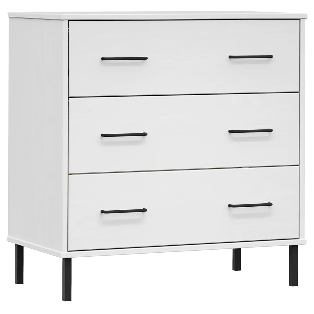 Skjenk med 3 skuffer hvit 77x40x79,5 cm heltre OSLO