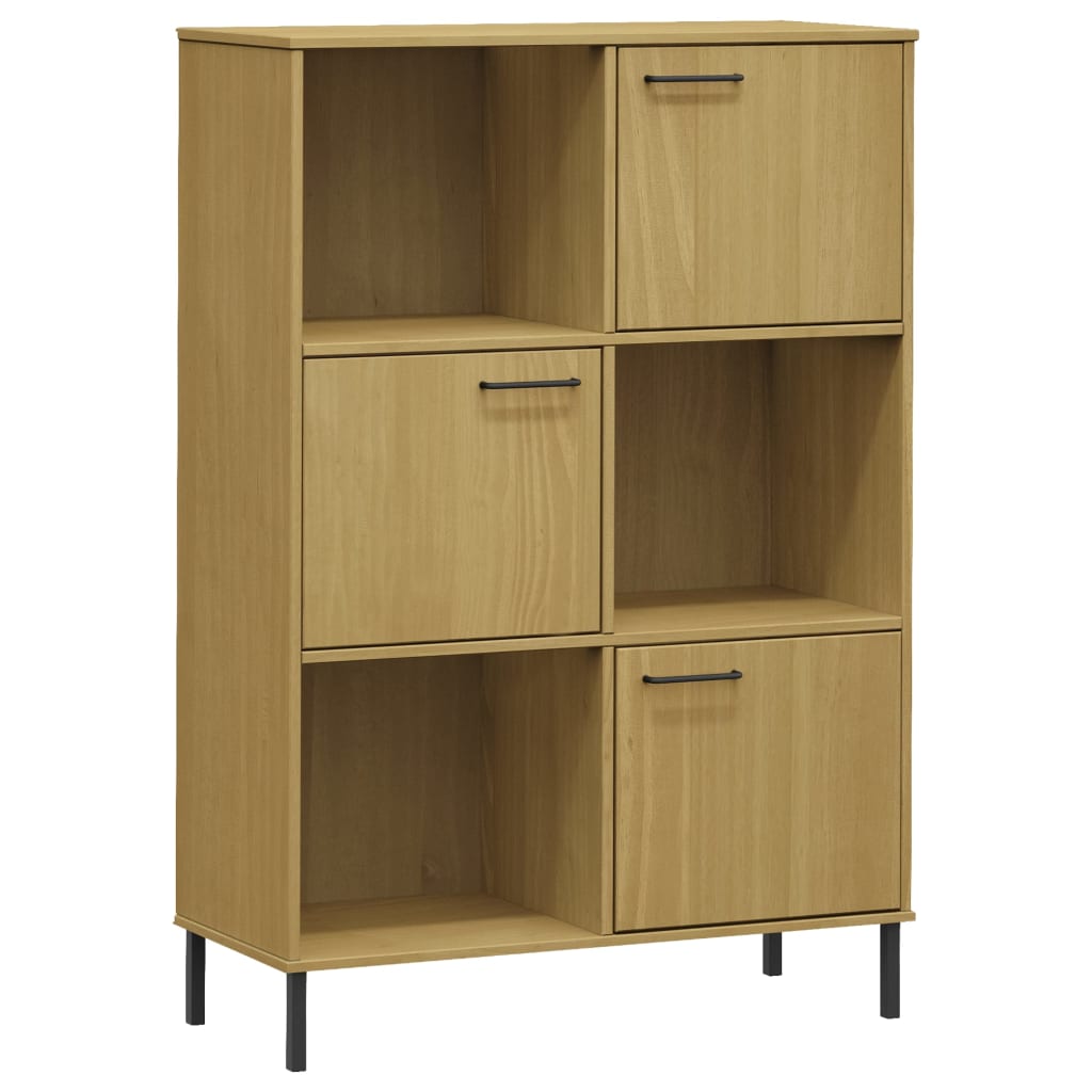 Bokhylle med metallben brun 90x35x128,5 cm heltre OSLO