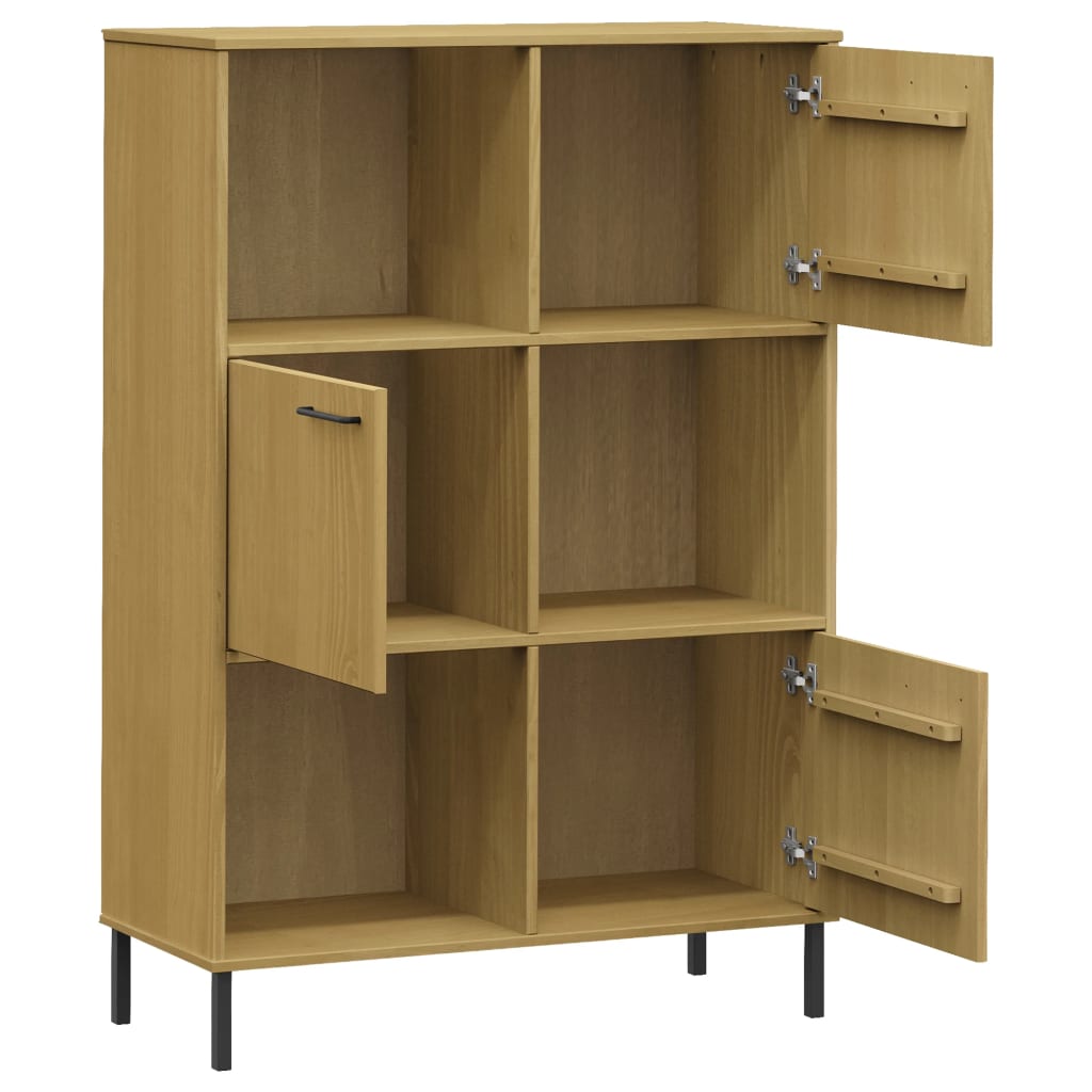 Bokhylle med metallben brun 90x35x128,5 cm heltre OSLO