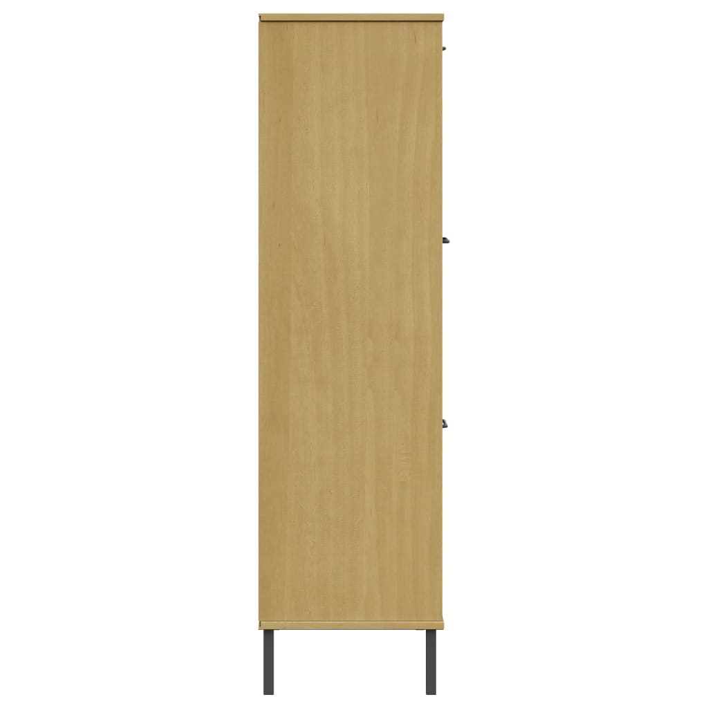 Bokhylle med metallben brun 90x35x128,5 cm heltre OSLO