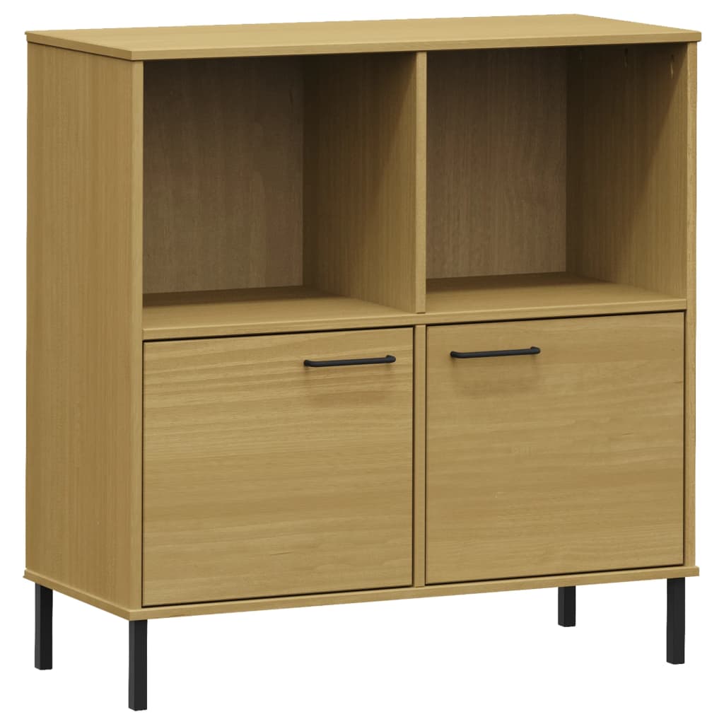Bokhylle med metallben brun 90x35x90,5 cm heltre OSLO