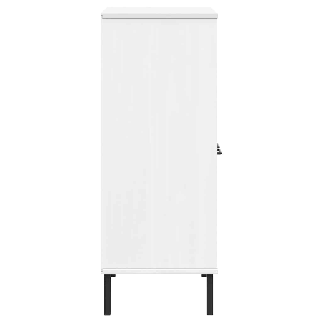 Bokhylle med metallben hvit 90x35x90,5 cm heltre OSLO