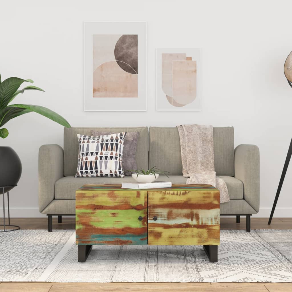 Salongbord 80x50x40 cm gjenvunnet heltre og konstruert tre
