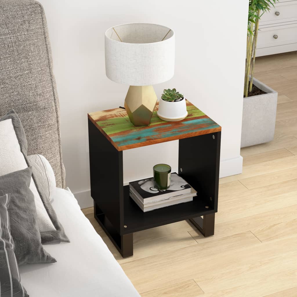 Salongbord 40x31x46 cm gjenvunnet heltre og konstruert tre