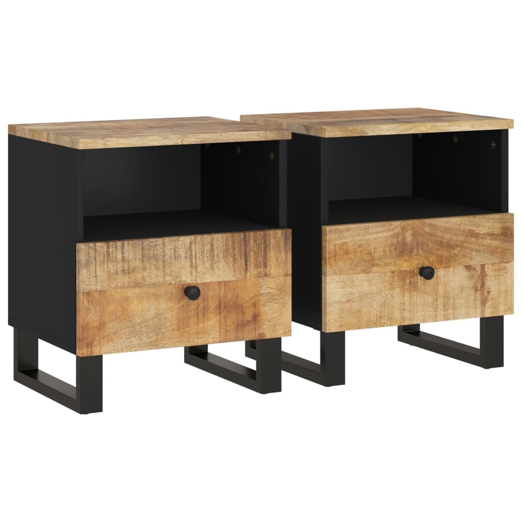 Nattbord 2 stk heltre mango og konstruert tre