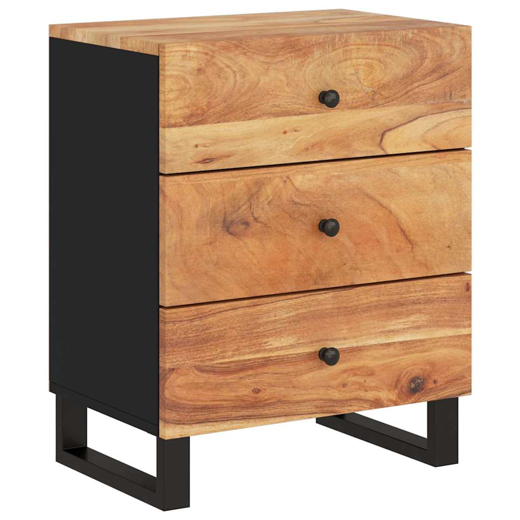 Nattbord 50x33x62 cm heltre akasie og konstruert tre