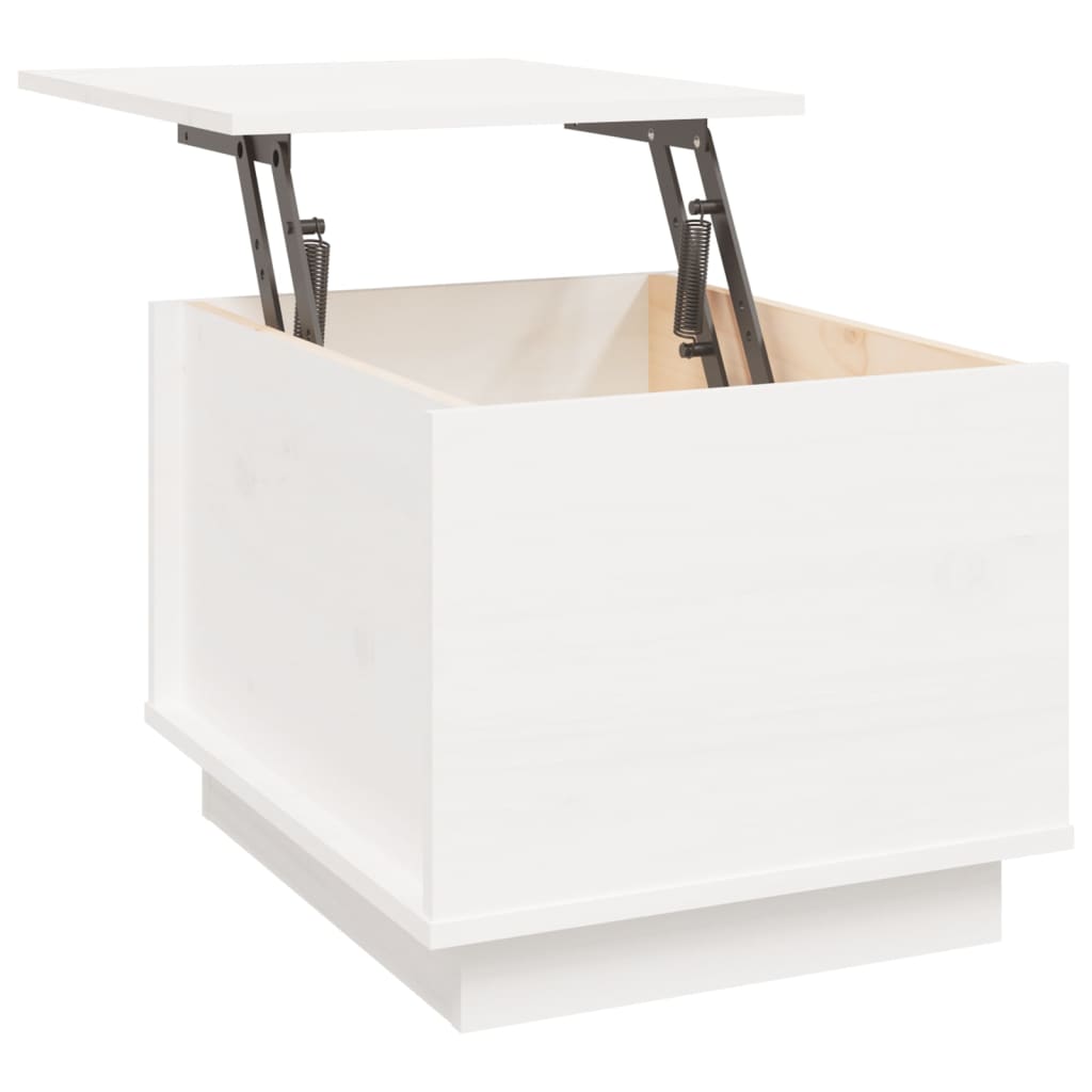 Salongbord hvit 40x50x35 cm heltre furu