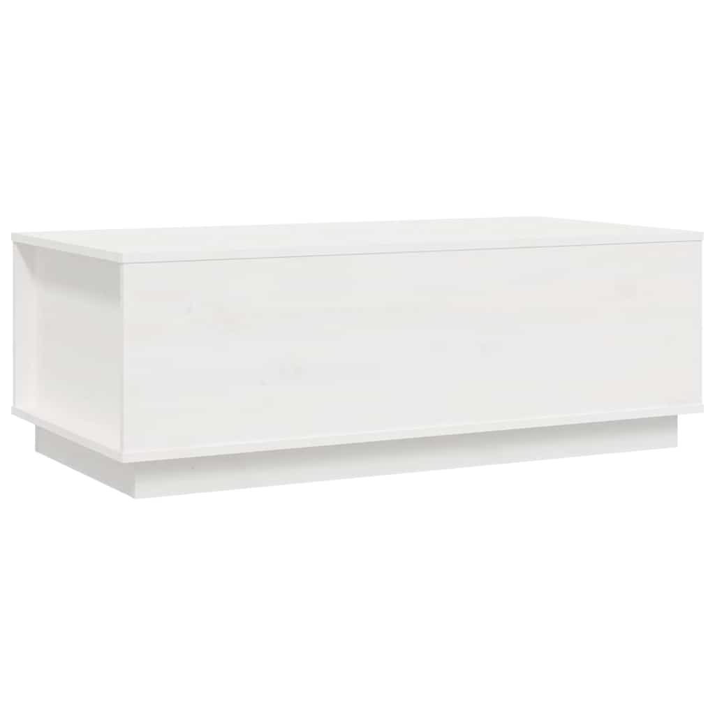Salongbord hvit 100x50x35 cm heltre furu
