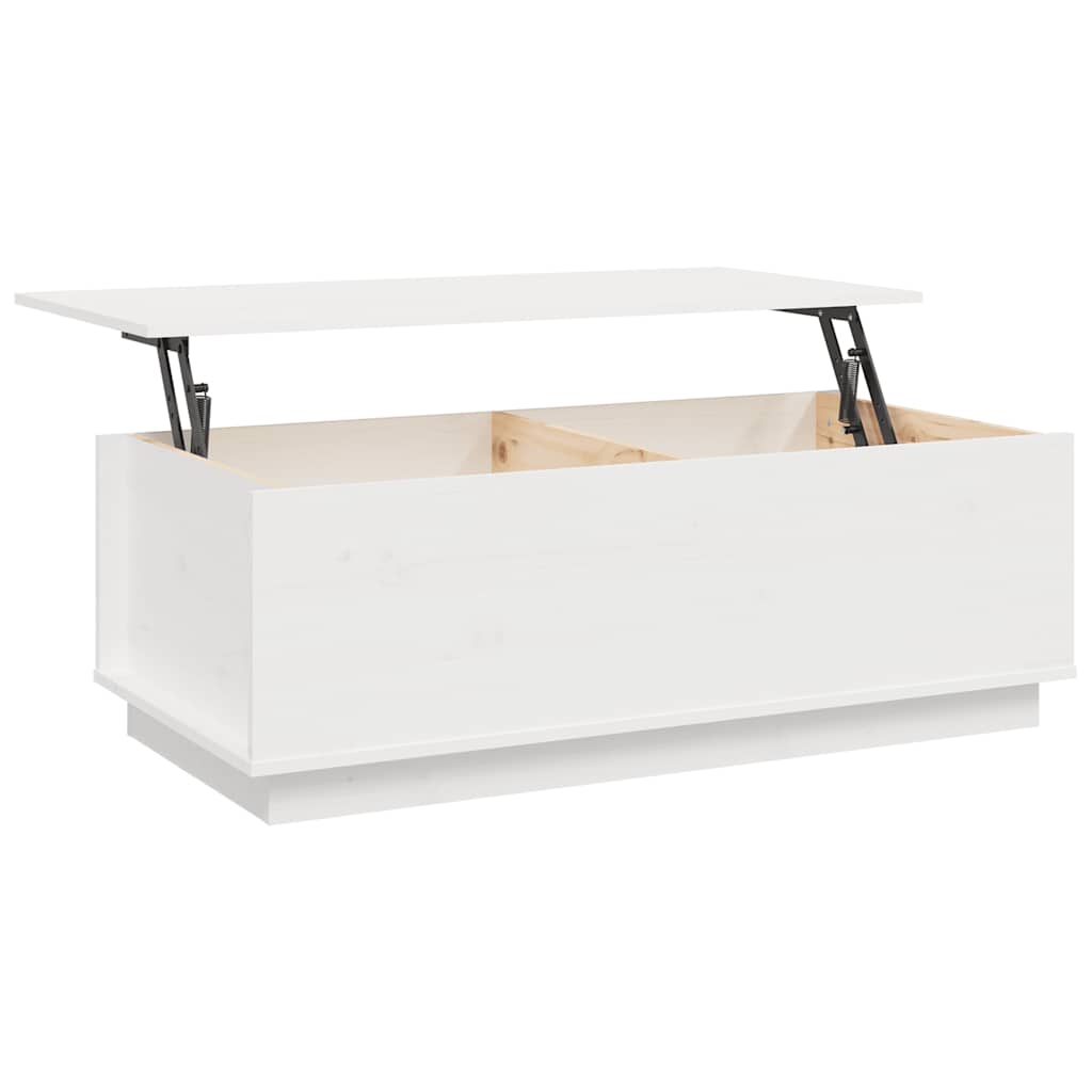 Salongbord hvit 100x50x35 cm heltre furu